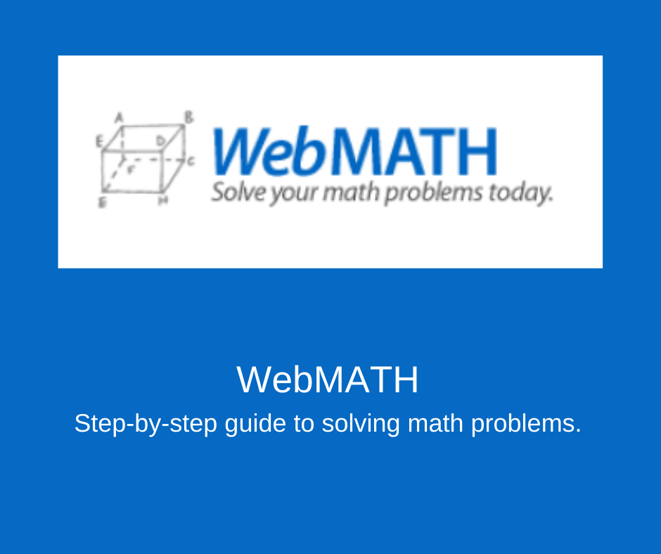 Webmath. Step-by-step guide to solving math problems.